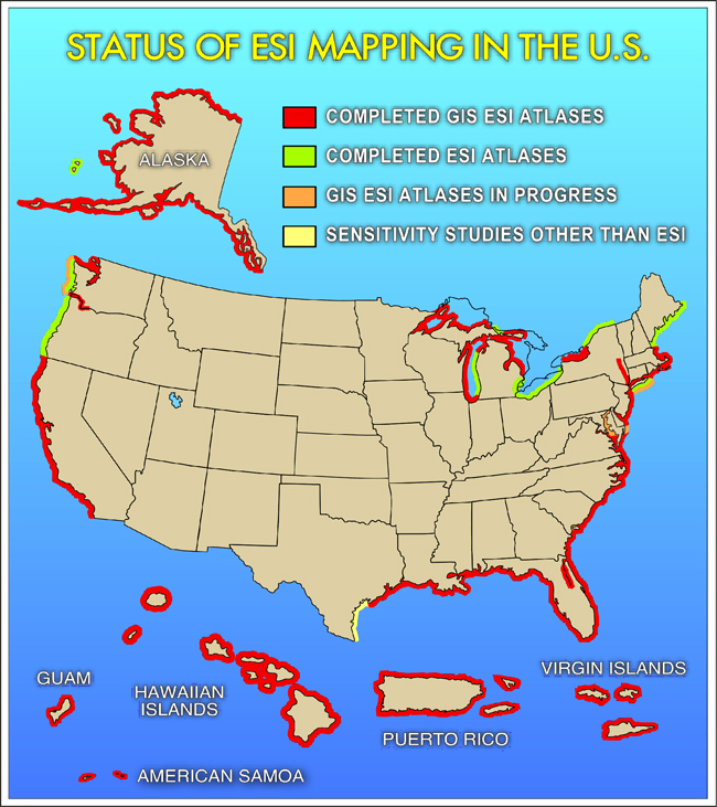 ESI maps are available in one format or another for the majority of U.S. coastal areas.