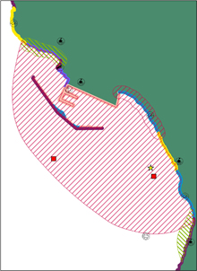 example from the Guam ESI map showing the ESI shoreline types as well as the birds, reptile, and human use layers. example from the Guam ESI map showing the ESI shoreline types as well as the birds, reptile, and human use layers.