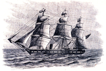 The H.M.S. Challenger preparing to sound, 1872. The H.M.S. Challenger preparing to sound, 1872.