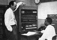 Fred Shuman (left) and Otha Fuller circa 1955 at the IBM 701 Fred Shuman (left) and Otha Fuller circa 1955 at the IBM 701