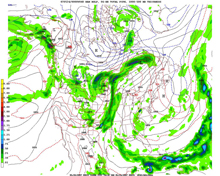 A 48-hour forecast from NCEP’s North American Mesoscale (NAM) model A 48-hour forecast from NCEP’s North American Mesoscale (NAM) model