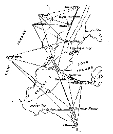 The first survey network, set up by Ferdinand Hassler in 1816-1817, covered the New York City Harbor area. The first survey network, set up by Ferdinand Hassler in 1816-1817, covered the New York City Harbor area.