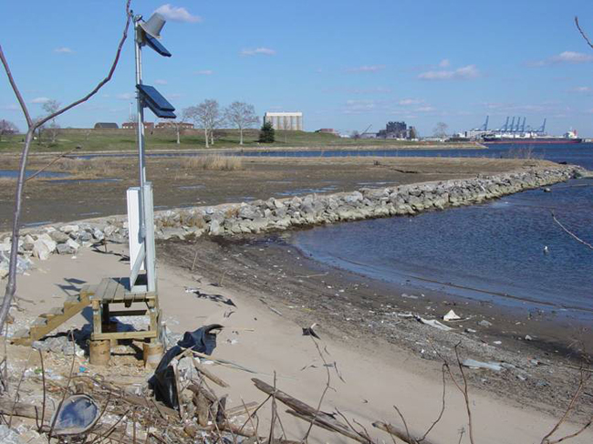 NOAA tide station in foreground of Fort   McHenry