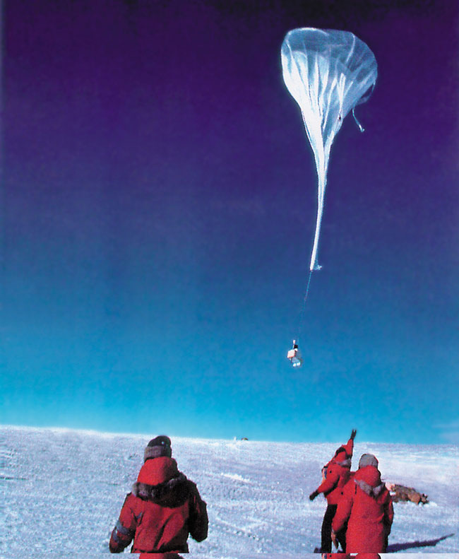  launching ozone balloons and recording the data  