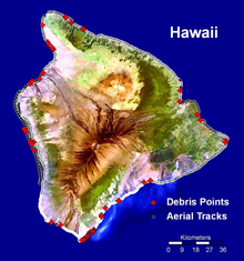 Mapped debris locations Mapped debris locations