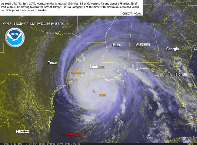 Satellite image of Hurricane Rita