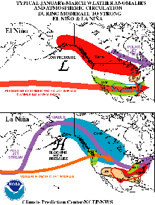 map showing the jet stream and storm track of El Nino and La Nina map showing the jet stream and storm track of El Nino and La Nina