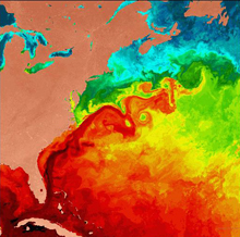 Satellite image of Atlantic sea surface temperatures Satellite image of Atlantic sea surface temperatures