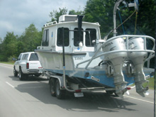 Transporting a boat Transporting a boat