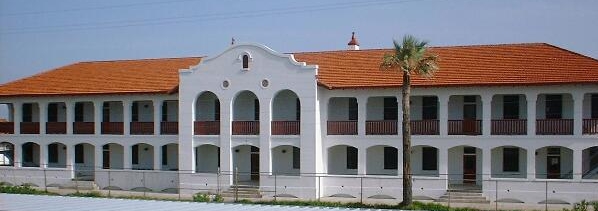an Army post, historic Fort Crokett in Galveston, Texas