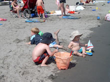 Children enjoying a beach in Rhode Island. Children enjoying a beach in Rhode Island.