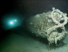 The wreck of a Japanese midget-submarine The wreck of a Japanese midget-submarine