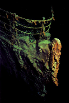A view of the bow of the Titanic A view of the bow of the Titanic