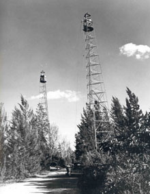 Twin towers used during the Transcontinental Traverse in 1962. Twin towers used during the Transcontinental Traverse in 1962.