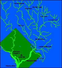 Map of the Anacostia River watershed Map of the Anacostia River watershed