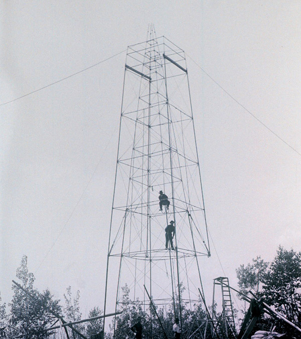 pipe tower under construction