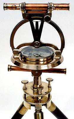 brass and copper theodolite,
