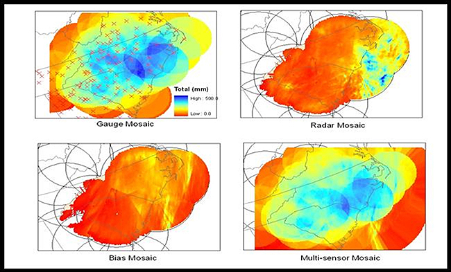 An example of a blended analysis of rainfall