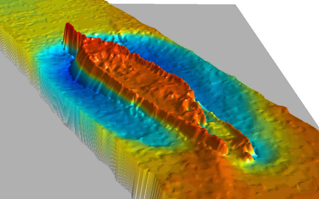 shipwreck Herbert D. Maxwell depicted by Digital Terrain Model