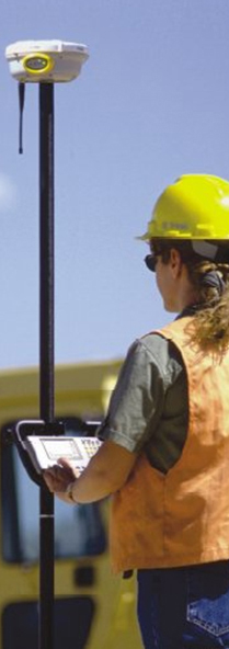 "Marie" using the "rover" in a GNSS RTK survey.