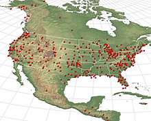 Continuously operating reference stations coverage in the U.S. Continuously operating reference stations coverage in the United States as of October 2006.