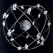 The orbiting constellation of GPS satellites. The orbiting constellation of GPS satellites.