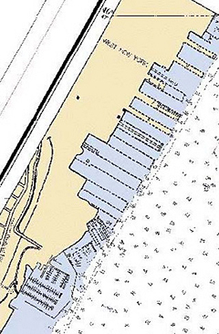 The same area is shown on a NOAA nautical chart